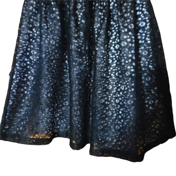 Newberry black gray sleeveless laced flared girls dress - Picture 5 of 13